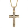 HIPHOP Stainless Steel Gold Plated Full Diamond Necklace